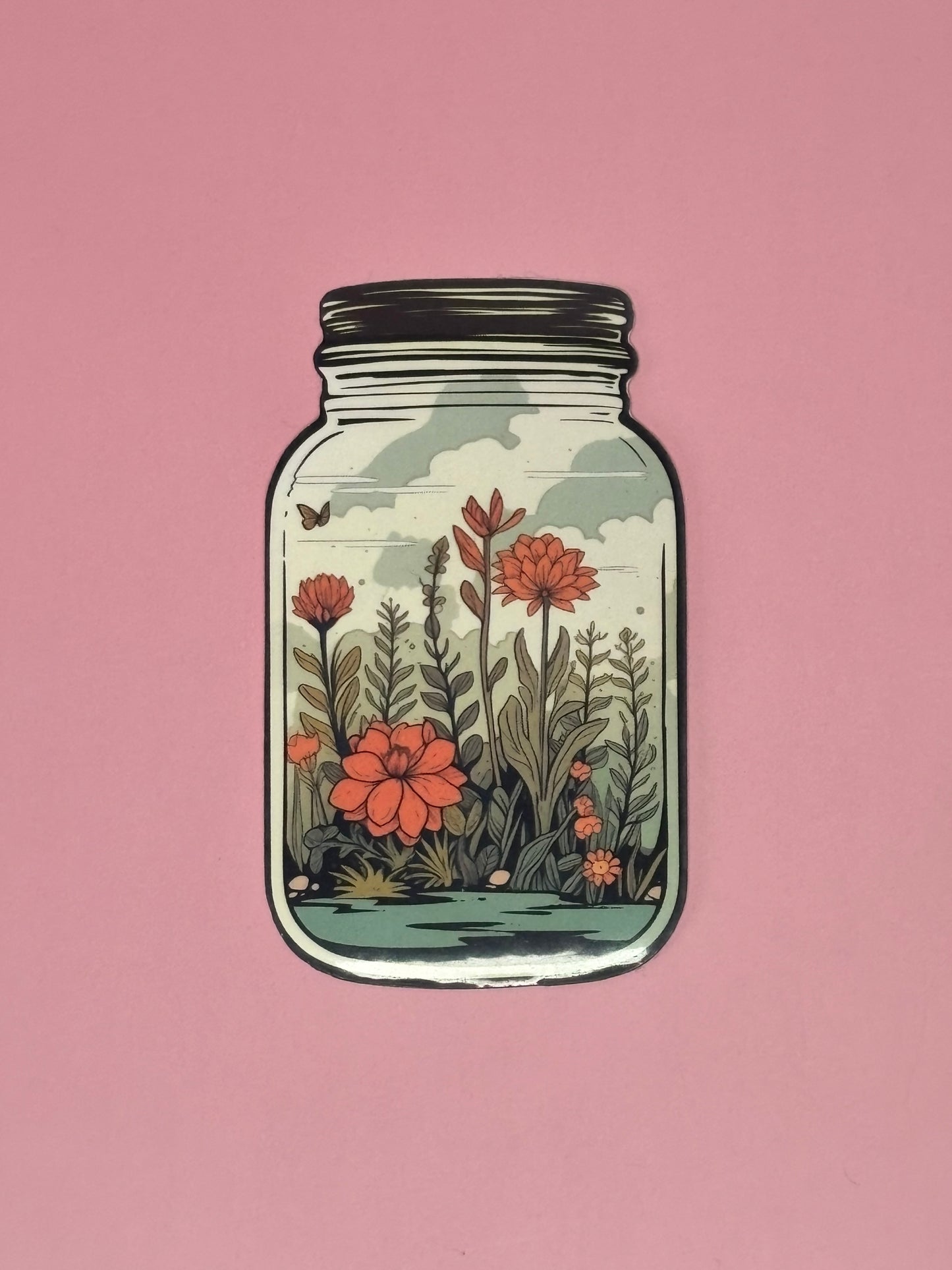 Sticker „Blumen im Glas“