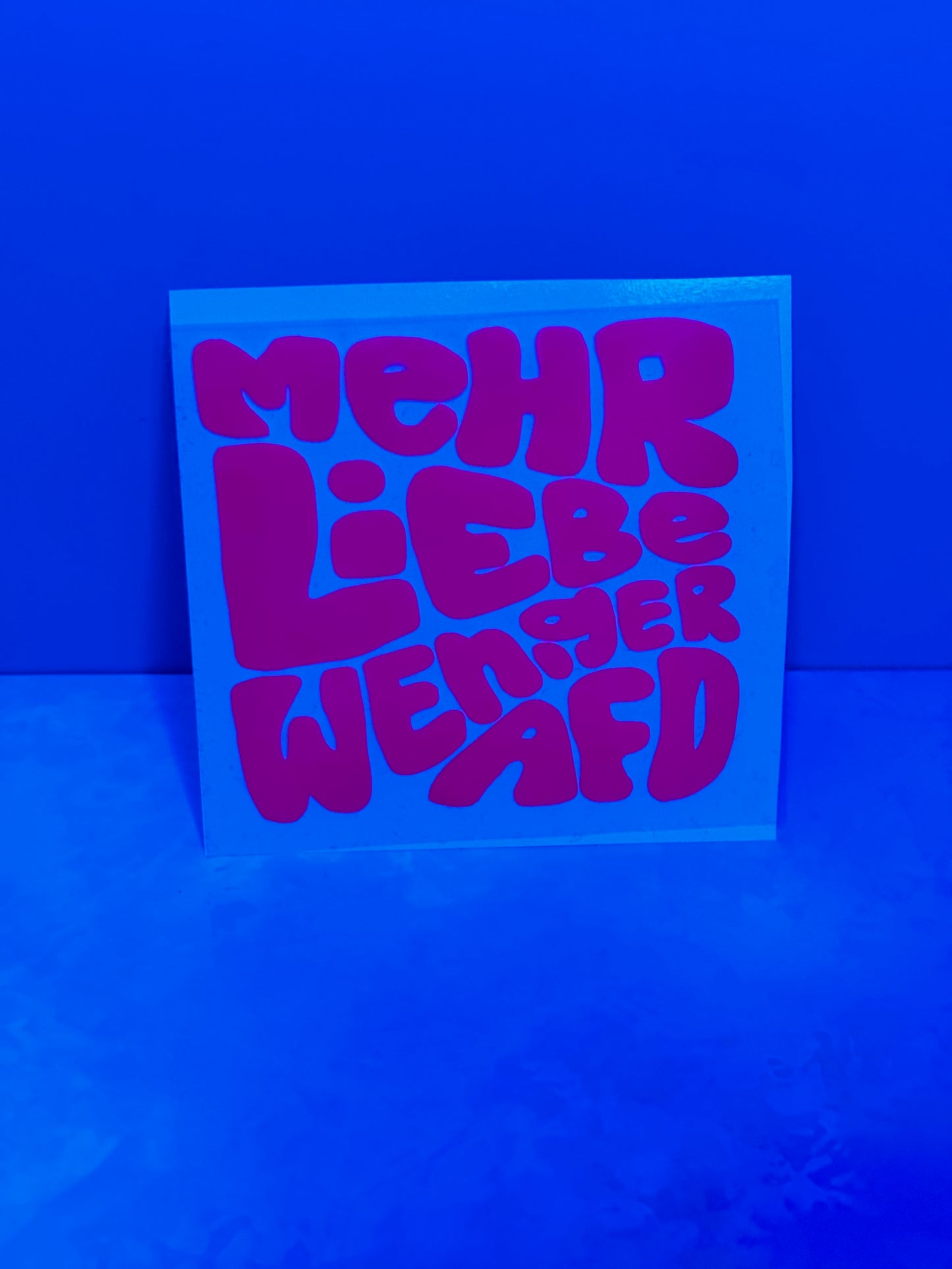 Bügelbild „ mehr Liebe weniger AFD“