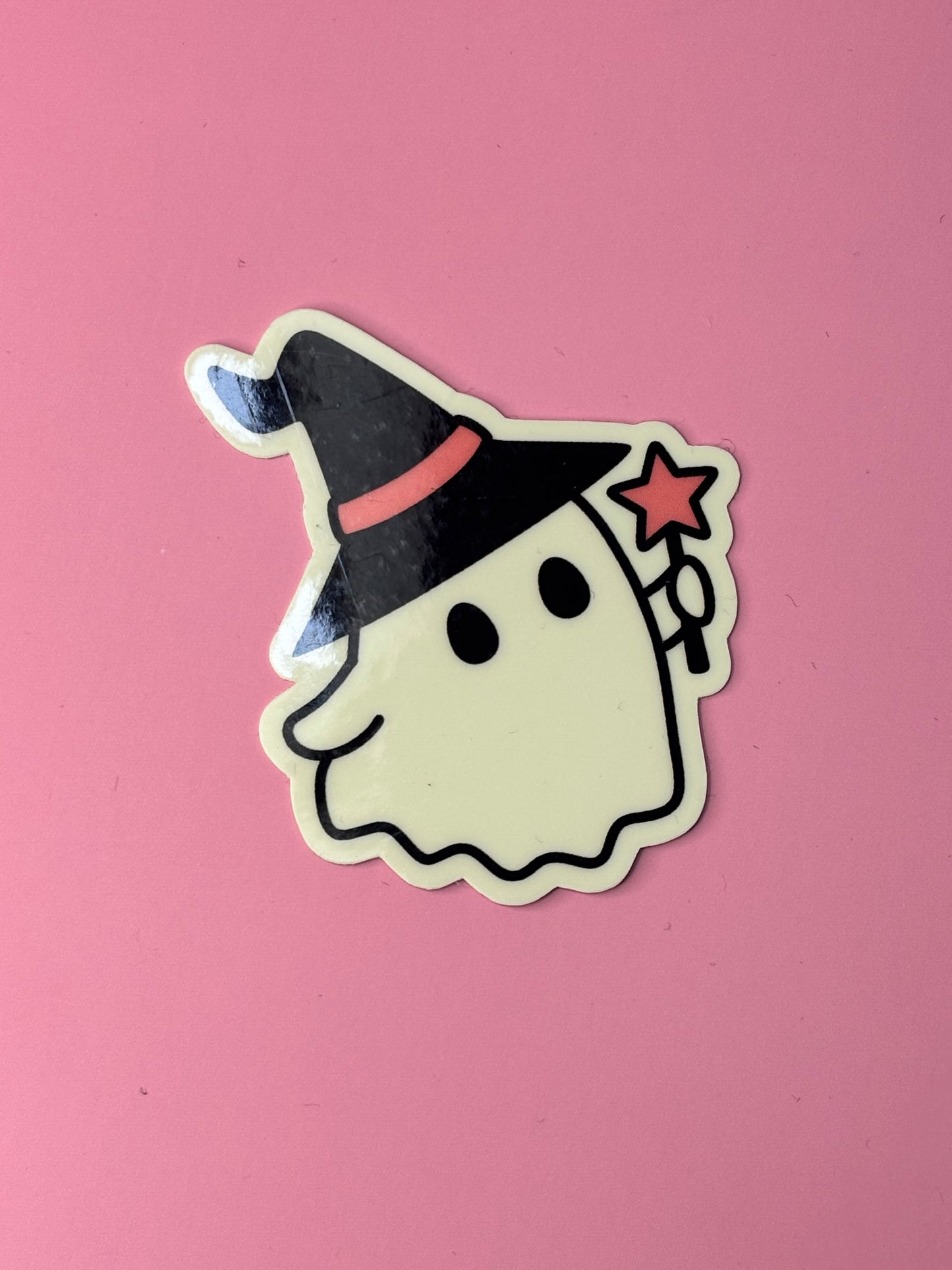 Sticker nachtleuchtend „Geist mit Zauberstab“