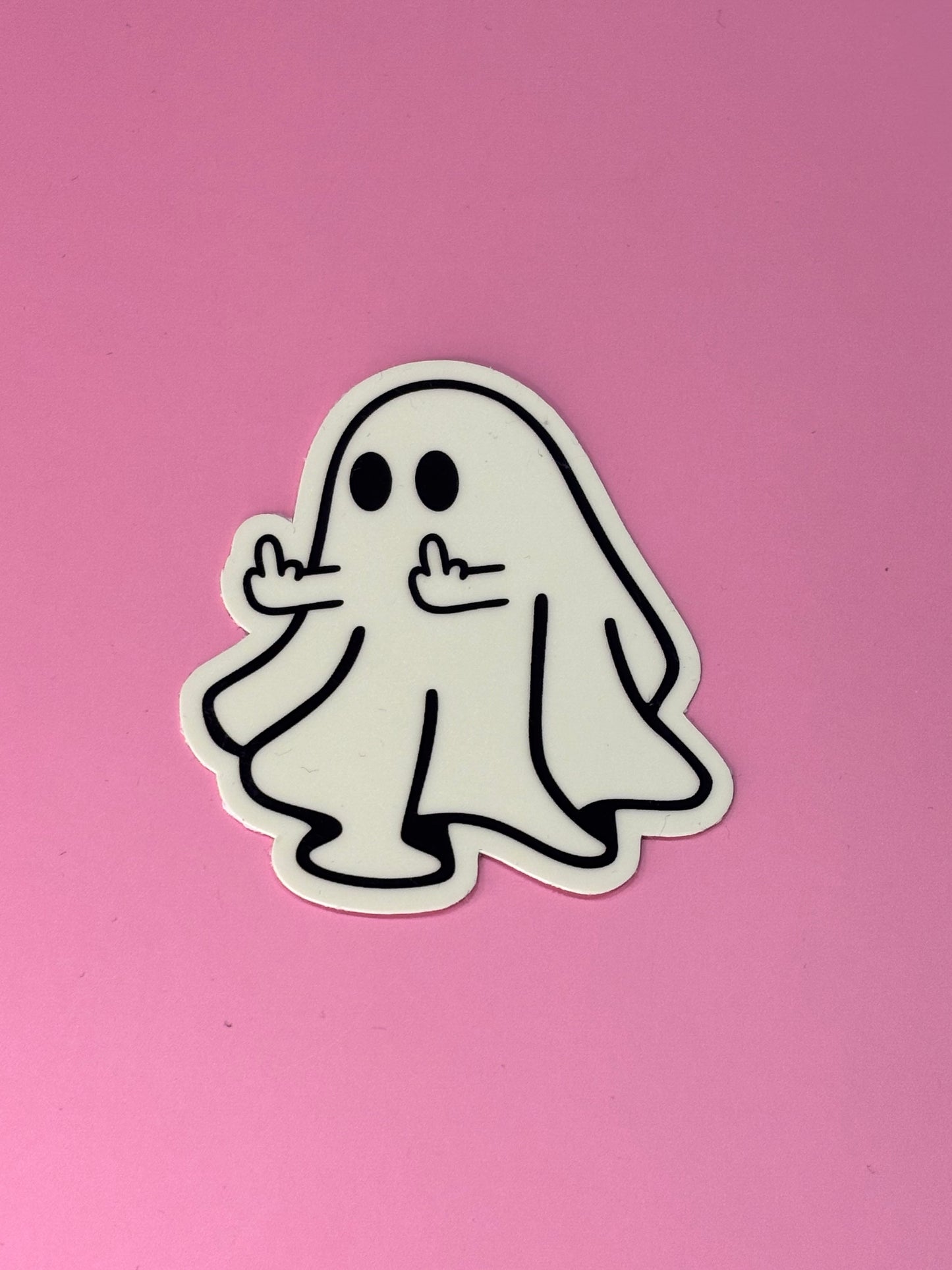 Sticker nachtleuchtend „Geist Mittelfinger“