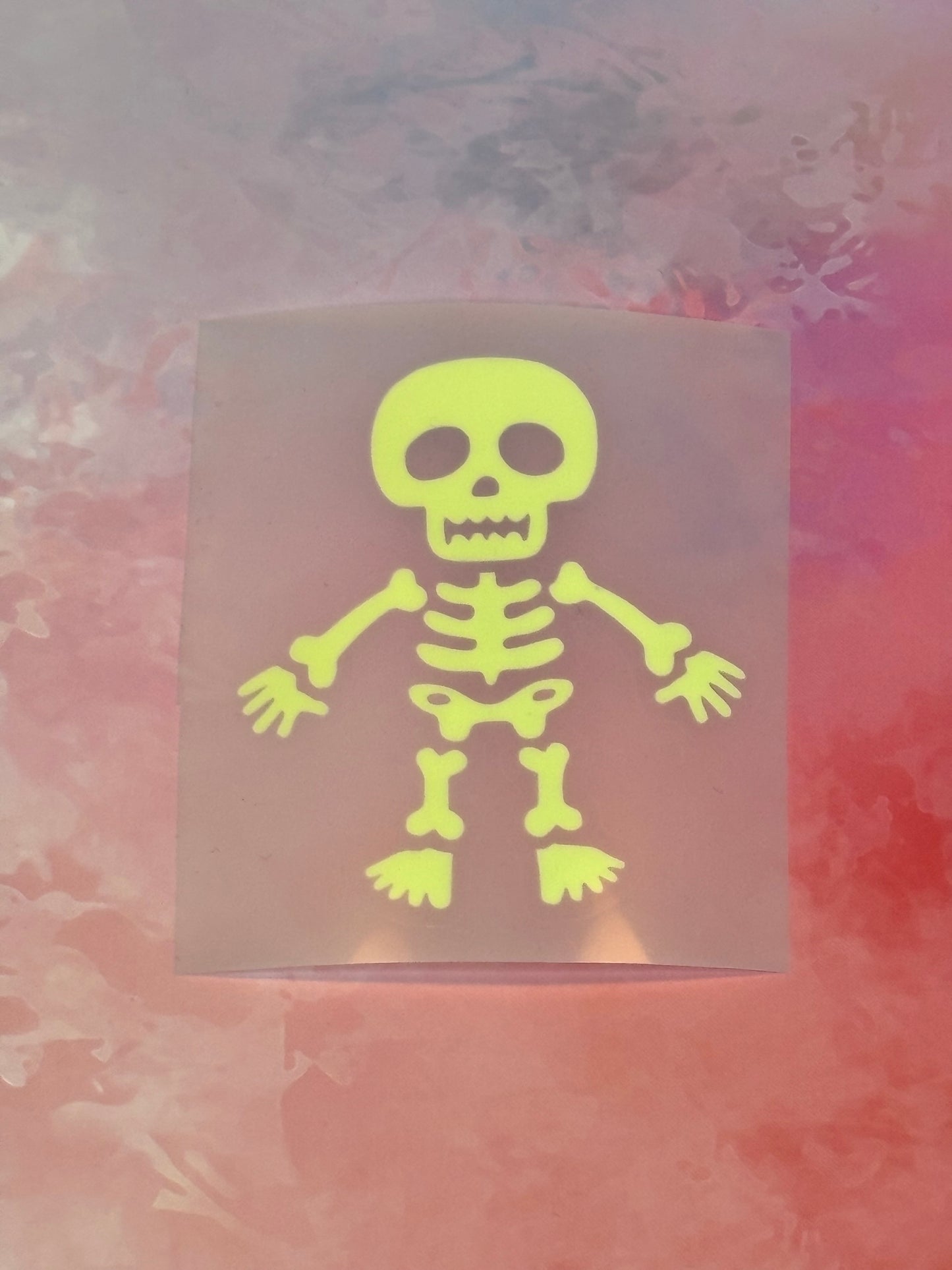 Bügelbild „Skelett“ nachtleuchtend