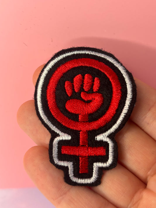 Aufnäher „ feministische Faust“ rot
