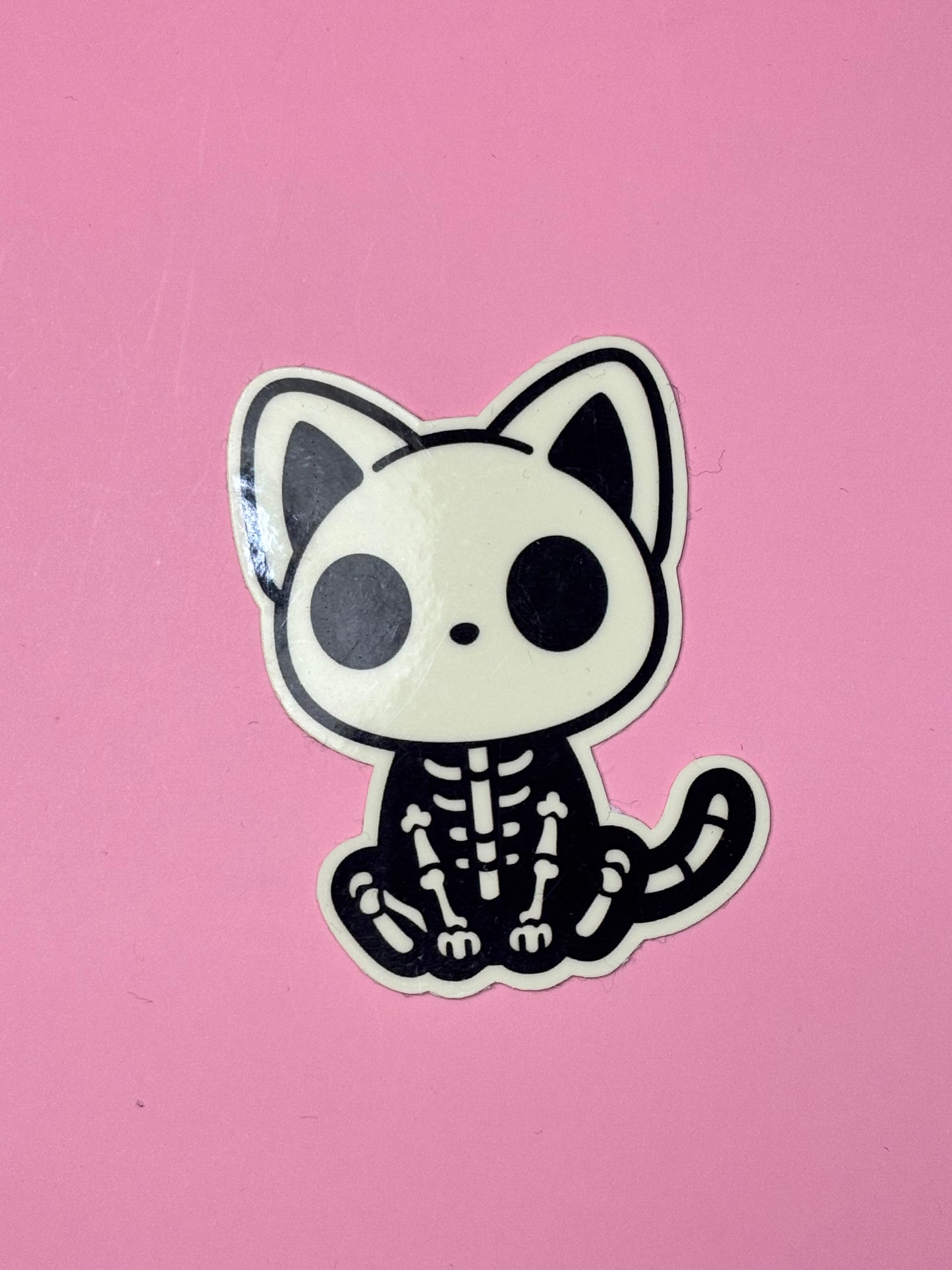 Sticker nachtleuchtend „Katzenskelett“